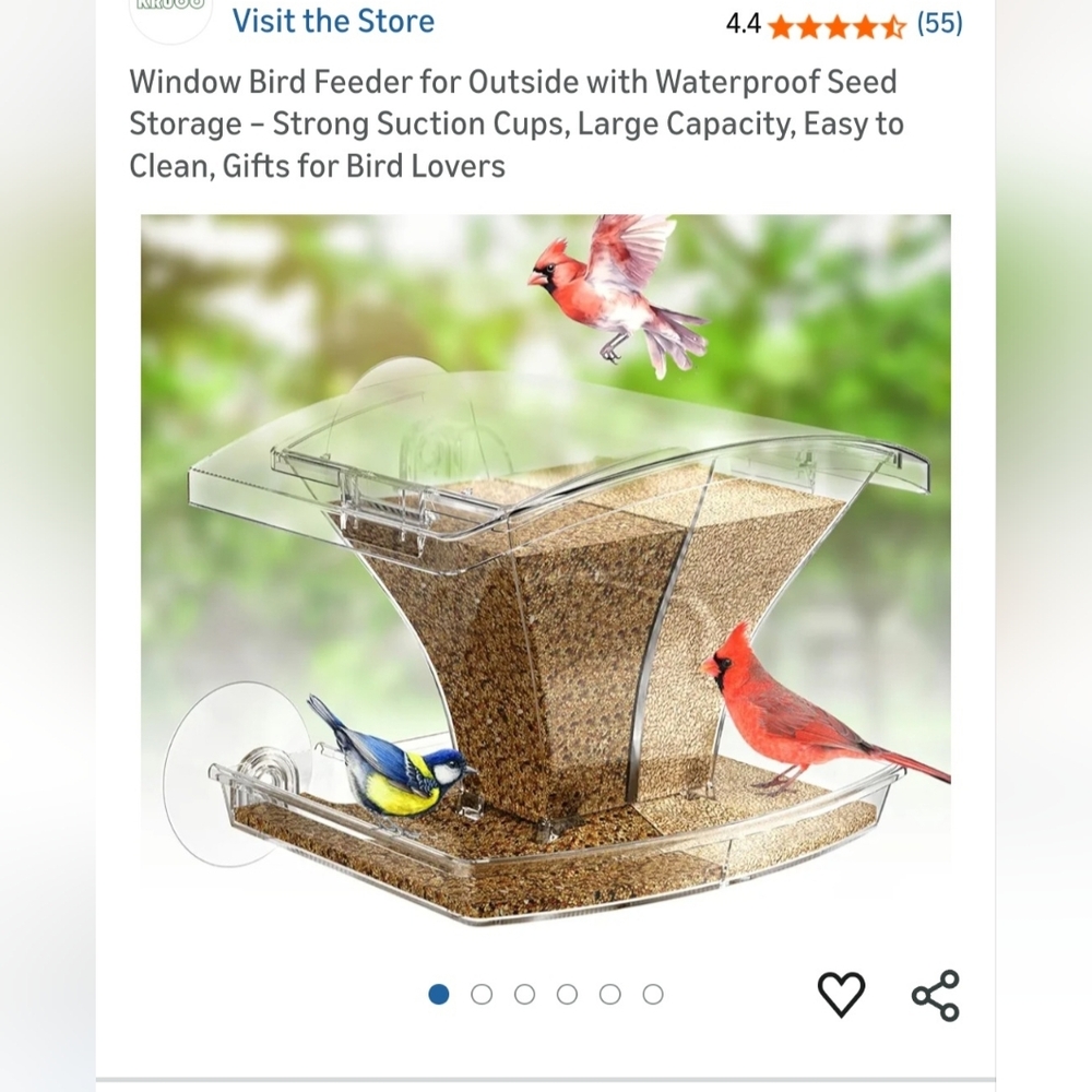 Window Bird Feeder for Outside with Waterproof Seed Storage – Strong Clear